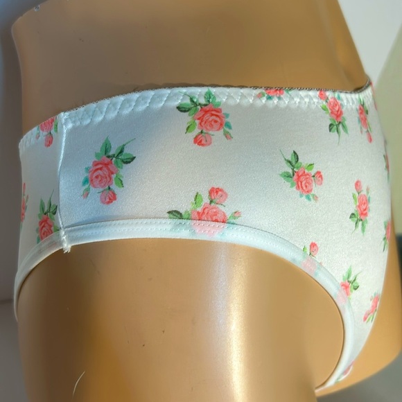 IZA Silky Satin Stretchy Smooth Pink Roses Floral Mid‎ Waist Cheeky Panties NEW - Picture 6 of 14